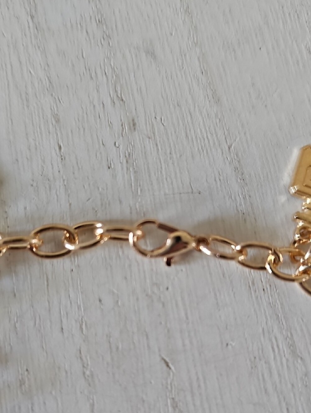 Gold-Tone Charm Bracelet with Red Enamel Accents - Picture 7 of 7
